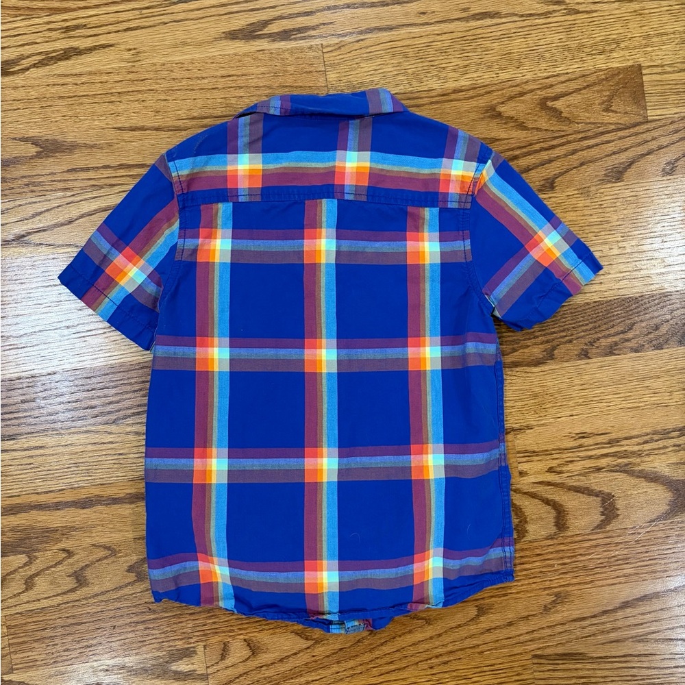 Gymboree Blue and Orange Plaid Button Down Shirt - Picture 2 of 5